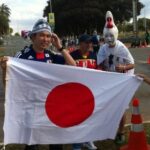 Japanische Fans vor dem WM Stadion